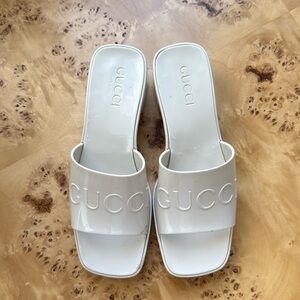 Gucci Rubber Heel White Sz 7
